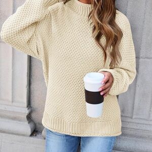 Elegant Cream Knit Sweater